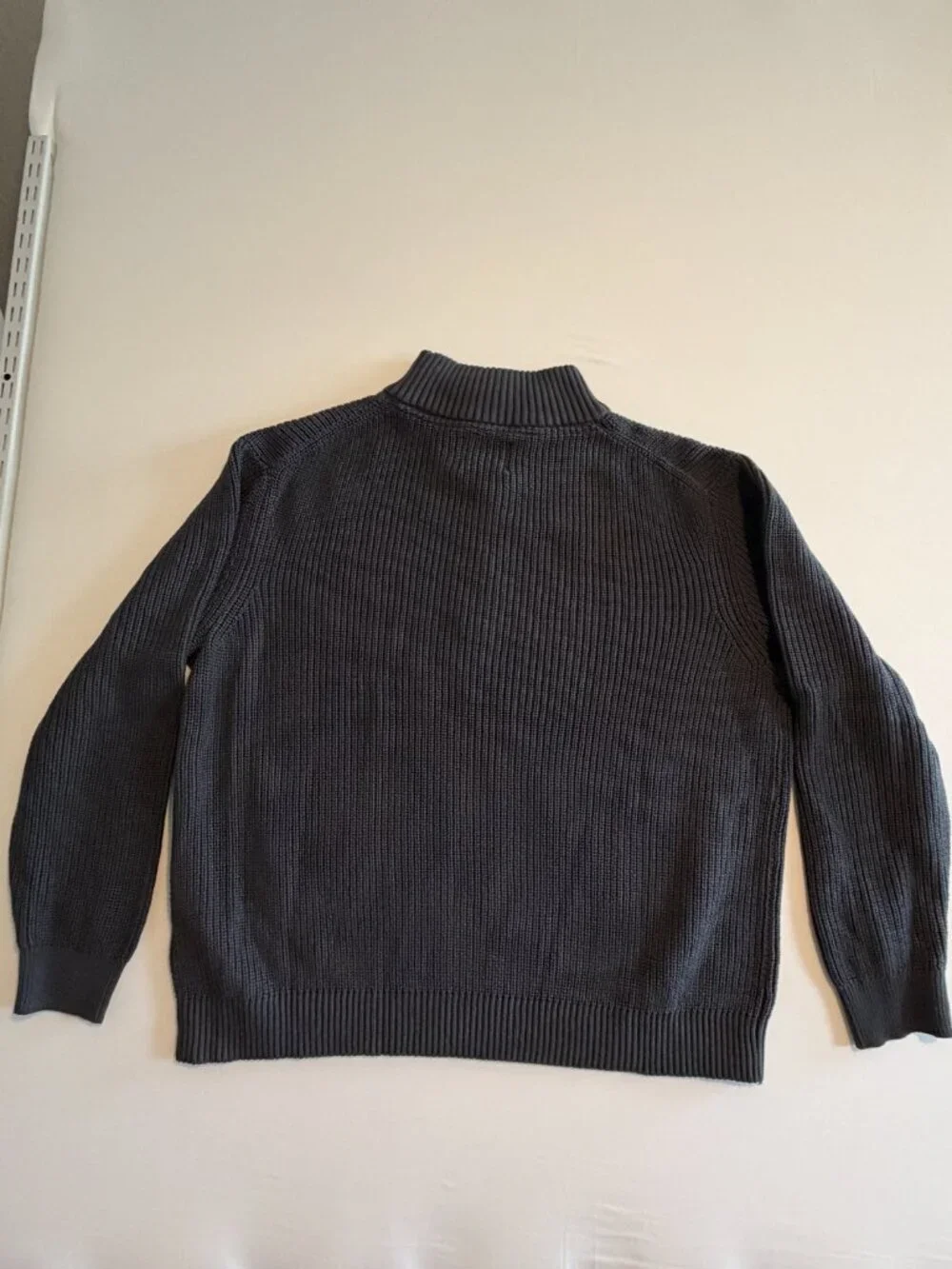 OLD NAVY Cotton Knit Sweater Zip Charcoal Gray XL